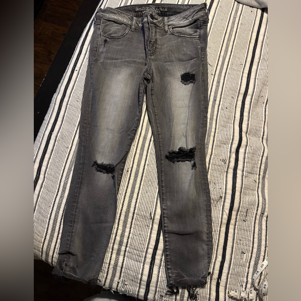 American Eagle Outfitters Distressed Black Skinny Jeans